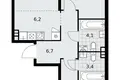 Квартира 3 комнаты 64 м² район Троицк, Россия