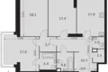Квартира 3 комнаты 102 м² Москва, Россия