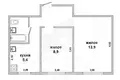 2 room apartment 38 m² Muchaviecki sielski Saviet, Belarus