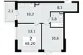 2 room apartment 47 m² Vsevolozhsk, Russia