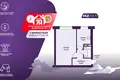 1 room apartment 26 m² Minsk, Belarus