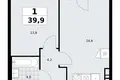 Квартира 1 комната 40 м² район Коммунарка, Россия