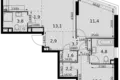 Apartamento 3 habitaciones 70 m² Moscú, Rusia