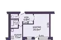 Apartamento 1 habitación 41 m² Smalyavichy, Belarús