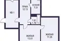 2 room apartment 52 m² Putcynski sielski Saviet, Belarus