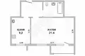 1 room apartment 41 m² Muchaviecki sielski Saviet, Belarus
