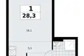 Apartamento 1 habitación 28 m² Kommunarka, Rusia