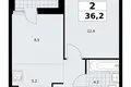 Квартира 2 комнаты 36 м² район Коммунарка, Россия