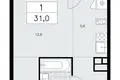 Appartement 1 chambre 31 m² Kommunarka, Russie