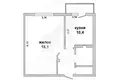 Wohnung 1 zimmer 38 m² Muchaviecki sielski Saviet, Belarus