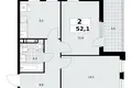 Apartamento 2 habitaciones 52 m² Kommunarka, Rusia