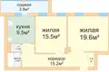 2 room apartment 64 m² Minsk, Belarus