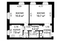 Квартира 2 комнаты 59 м² Минск, Беларусь