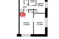 Appartement 2 chambres 43 m² Balsavik, Bélarus