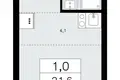 Apartamento 1 habitación 22 m² Krasnoye Selo, Rusia
