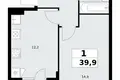 Квартира 1 комната 40 м² район Коммунарка, Россия