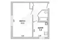 Apartamento 1 habitación 30 m² Pielisca, Belarús