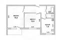 Wohnung 2 zimmer 49 m² Muchaviecki sielski Saviet, Belarus