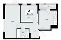 2 room apartment 51 m² Kommunarka, Russia