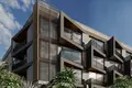 Wohnkomplex New complex of furnished apartments with a swimming pool and a view of the ocean, Bali, Indonesia