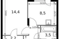 Wohnung 1 zimmer 34 m² Sapronovo, Russland