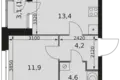 Mieszkanie 1 pokój 36 m² Moskwa, Rosja