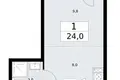 Apartamento 1 habitación 24 m² Vnukovo, Rusia