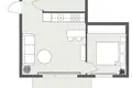 Apartamento 1 habitación 36 m² Klaipeda, Lituania