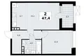 Квартира 2 комнаты 47 м² район Коммунарка, Россия