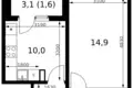 Wohnung 1 zimmer 37 m² Leninsky District, Russland