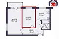 2 room apartment 43 m² Minsk, Belarus