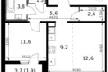 Apartamento 2 habitaciones 49 m² Leninsky District, Rusia