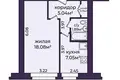 Mieszkanie 1 pokój 34 m² Mińsk, Białoruś