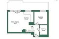 2 room apartment 48 m² in Warsaw, Poland