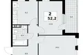 2 room apartment 52 m² Kommunarka, Russia