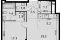 Wohnung 2 zimmer 47 m² Moskau, Russland