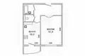 1 room apartment 42 m² Muchaviecki sielski Saviet, Belarus