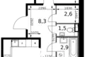 Mieszkanie 2 pokoi 57 m² Leninsky District, Rosja