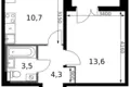 Apartamento 1 habitación 34 m² Leninsky District, Rusia