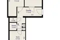 2 room apartment 59 m² Minsk, Belarus
