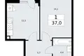 Wohnung 1 zimmer 37 m² Wnukowo, Russland