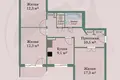 Wohnung 3 zimmer 68 m² Baryssau, Belarus