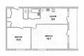 Wohnung 2 zimmer 48 m² Zamsany, Belarus