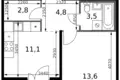 Mieszkanie 1 pokój 37 m² Leninsky District, Rosja