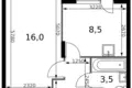 Квартира 1 комната 34 м² Сапроново, Россия