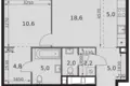 Apartamento 2 habitaciones 57 m² Moscú, Rusia