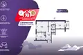 2 room apartment 64 m² Pryluki, Belarus