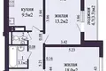 Appartement 2 chambres 61 m² Minsk, Bélarus