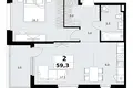Квартира 2 комнаты 59 м² район Коммунарка, Россия