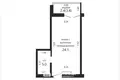 1 bedroom apartment 29 m² Minsk, Belarus